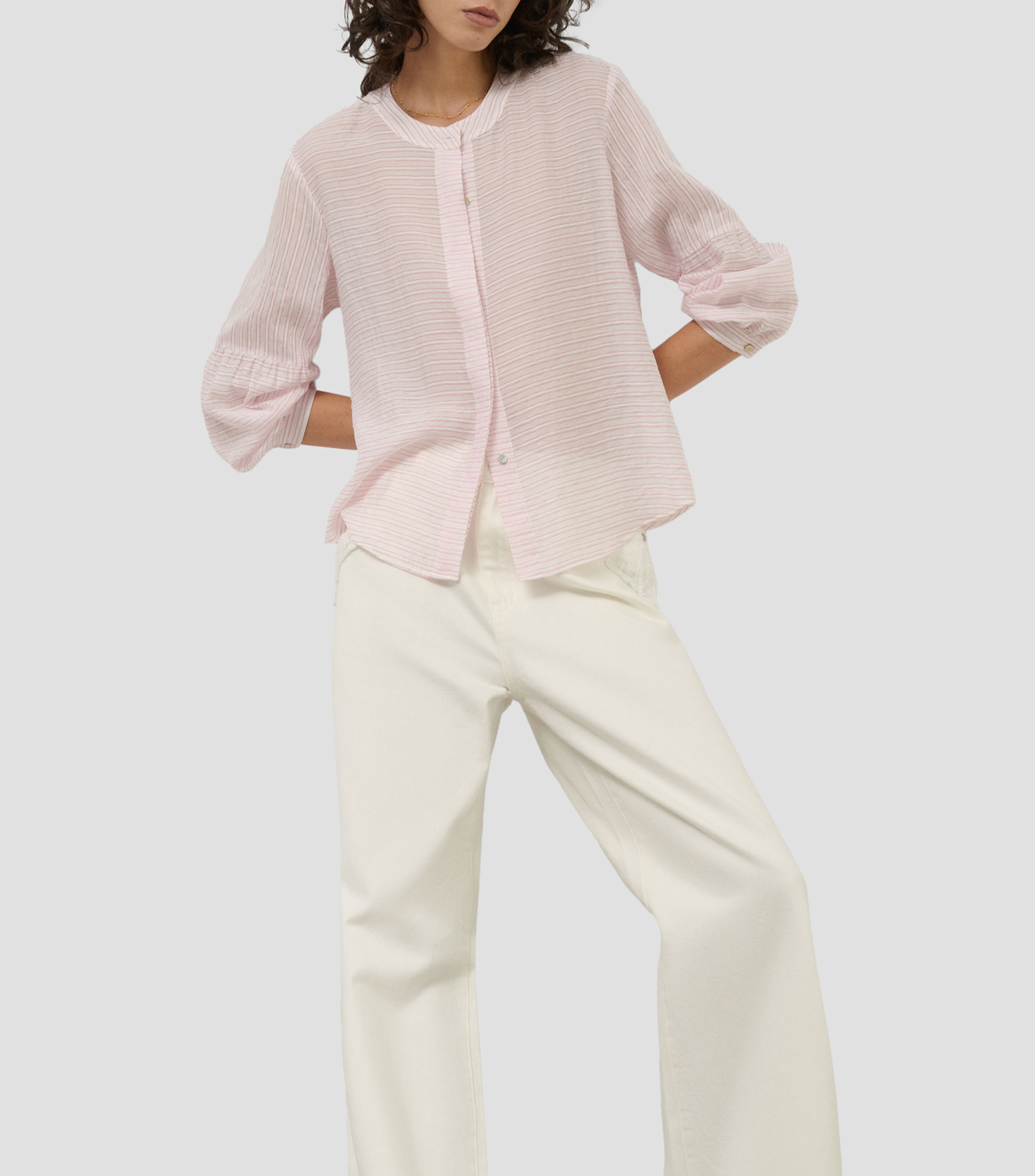 Blusa a Rayas Cuello Redondo Mujer
